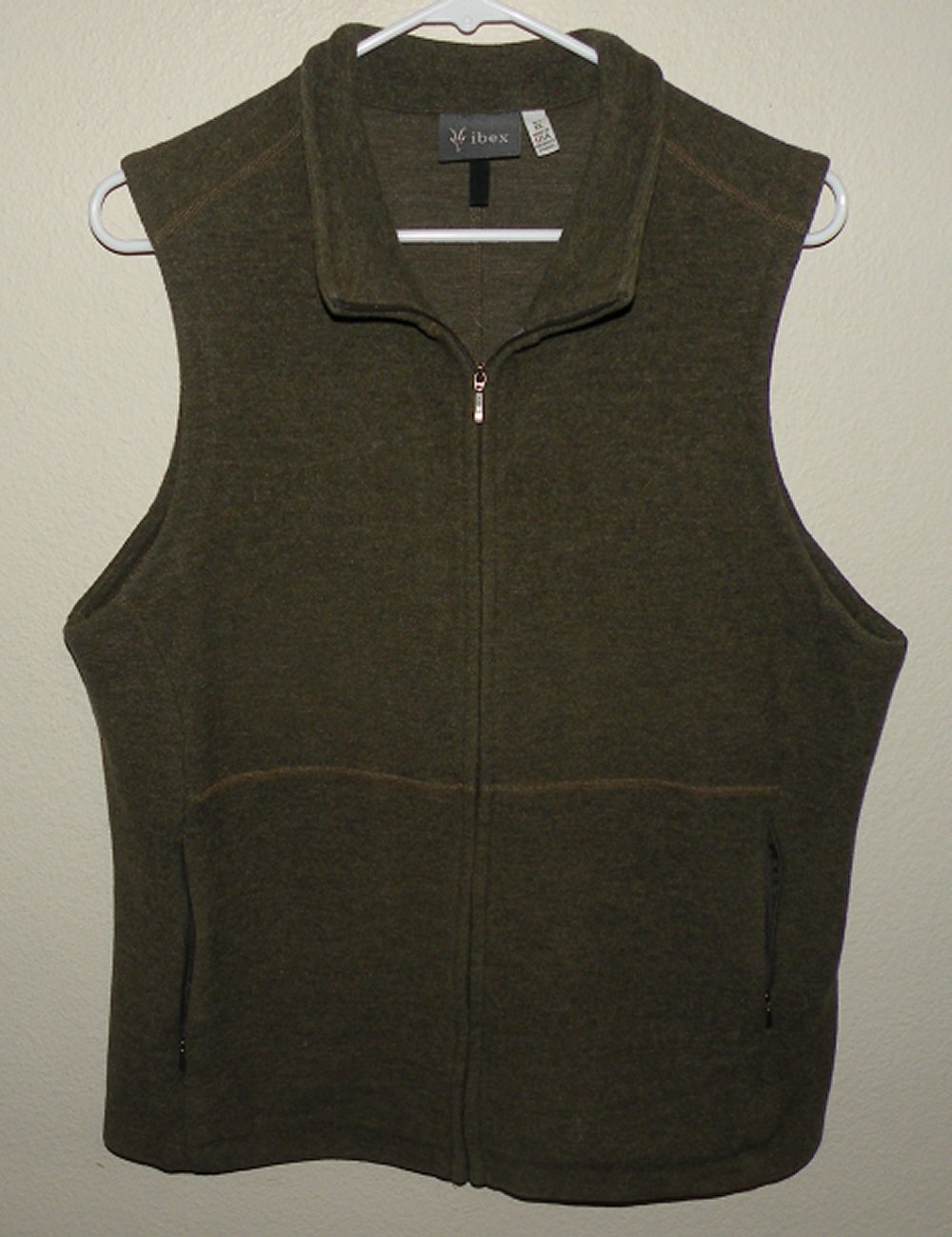Ibex Women's XL Full Zip Zque Merino Wool Scout Vest Gray Made USA
